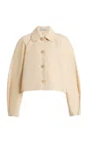 Another Tomorrow Short Balmacaan Jacket In Neutral
