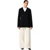 Another Tomorrow Short Scarf Coat In Black