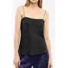 Another Tomorrow Silk-twill Camisole In Black