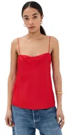 Another Tomorrow Silk Camisole Top In Red