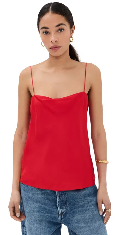 ANOTHER TOMORROW SILK CAMISOLE RED
