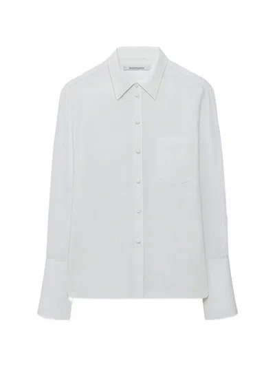 Another Tomorrow Silk French-cuff Shirt In White