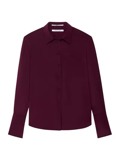 Another Tomorrow Silk Men's Shirt In Purple