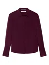 Another Tomorrow Silk Shirt In Purple