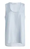 Another Tomorrow Silk Tank In Light Blue