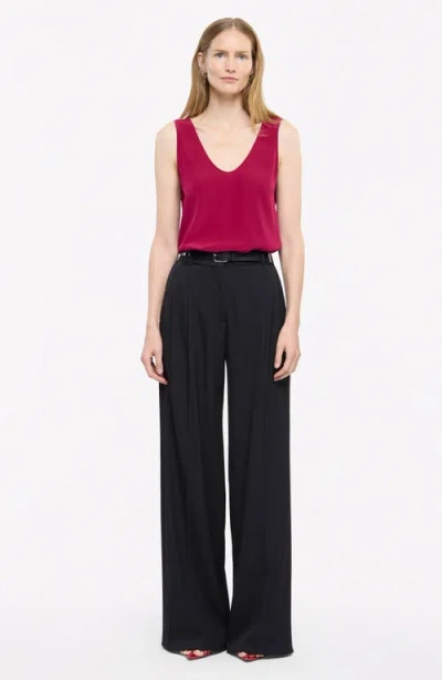 Another Tomorrow Silk Tank In Magenta