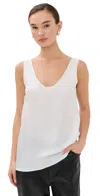 Another Tomorrow Silk Tank Top In White