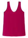 Another Tomorrow Silk Tank Top In Rosa