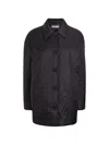 Another Tomorrow Balmacaan Padded Shell Jacket In Black