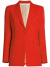 Another Tomorrow Core Single-breasted Merino Wool Jacket In Red