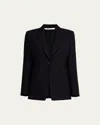 Another Tomorrow Single-breasted Merino Wool Blazer In Black