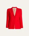 Another Tomorrow Core Single-breasted Merino Wool Jacket In Red