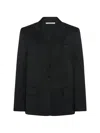 Another Tomorrow Single-breasted Tailored Jacket In Black