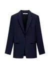 Another Tomorrow Single-button Blazer In Blue
