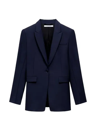 Another Tomorrow Single-button Blazer In Blue