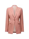 Another Tomorrow Single-button Peaked-lapel Blazer In Pink
