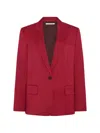 Another Tomorrow Single-button Relaxed Blazer In Red