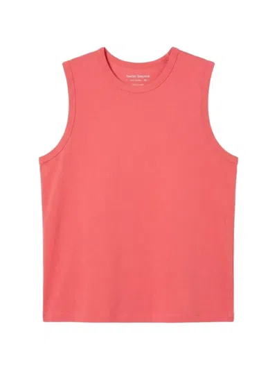 Another Tomorrow Sleeveless Organic-cotton T-shirt In Pink