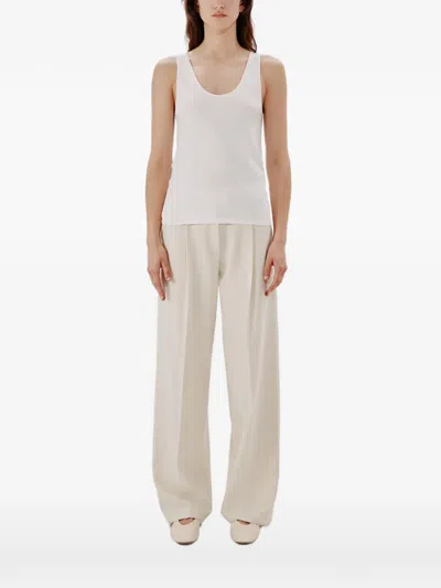 Another Tomorrow Sleeveless Tank Top In White