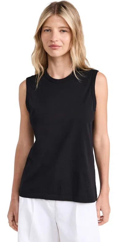 ANOTHER TOMORROW SLEEVELESS TEE BLACK