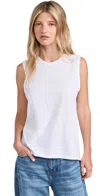 ANOTHER TOMORROW SLEEVELESS TEE WHITE