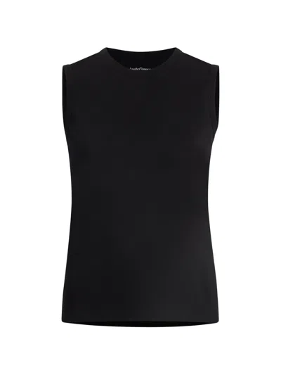 Another Tomorrow Sleeveless T-shirt In Black