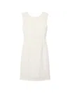 Another Tomorrow Sleeveless Tweed Dress In White
