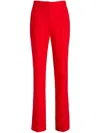 Another Tomorrow Slim-cut Tailored Trousers In Red