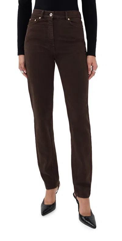 Another Tomorrow Slim Denim Pants Dark Chocolate In Brown
