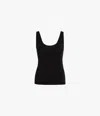 Another Tomorrow Scoop-neck Jersey Tank Top In Black