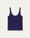 Another Tomorrow Scoop-neck Tank Top In Indigo
