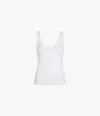Another Tomorrow Scoop-neck Jersey Tank Top In White