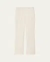 Another Tomorrow Straight Leg Jersey Pants In Vanilla