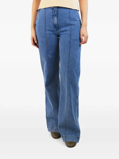 Pre-owned Another Tomorrow Straight-leg Denim Jeans In Blue