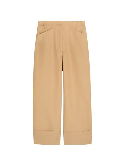 Another Tomorrow Straight-leg Trousers In Neutral