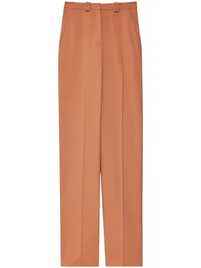 Another Tomorrow Straight-leg Viscose Trousers In Brown