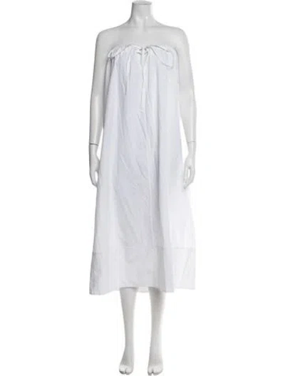Pre-owned Another Tomorrow Strapless Long Dress W/ Tags In White