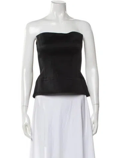 Pre-owned Another Tomorrow Strapless Top In Black