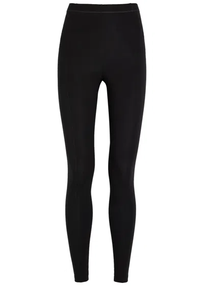 Another Tomorrow Stretch-jersey Leggings In Black