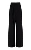 Another Tomorrow Stretch-wool Pants In Black