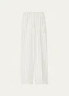 Another Tomorrow Pleated Trouser In Black/ Off White