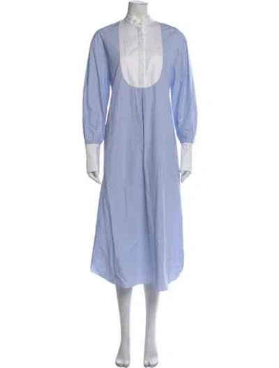 Pre-owned Another Tomorrow Striped Midi Length Dress In Multi