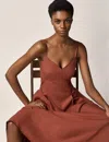 Another Tomorrow Sun Dress In Terracotta