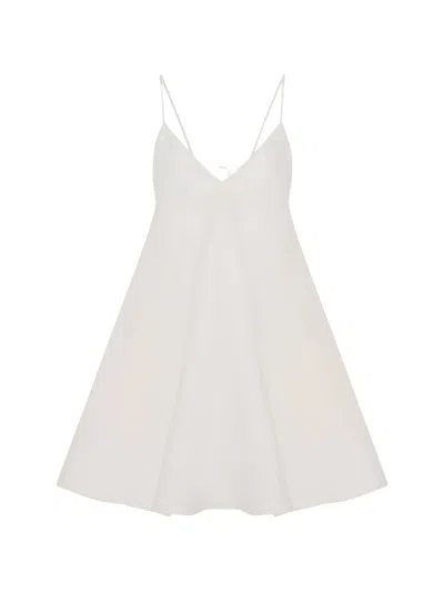 Another Tomorrow Sun Flared A-line Mini Dress In Neutral