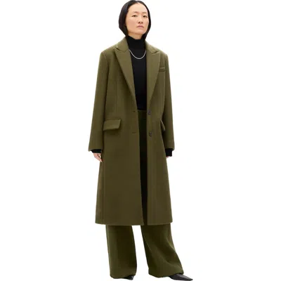 Another Tomorrow Tailored Overcoat In Green