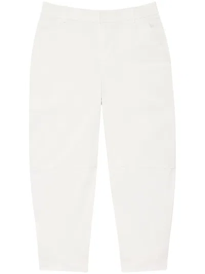 Another Tomorrow Tapered-leg Organic-cotton Trousers In White