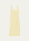 Another Tomorrow Women's Heavy Crêpê Tie-back Sheath Maxi Dress In Lemon