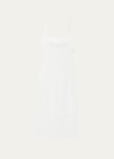 Another Tomorrow Tie-back Long Sleeveless Sheath Dress In Off White