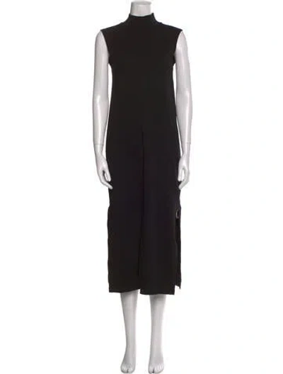 Pre-owned Another Tomorrow Turtleneck Long Dress In Black