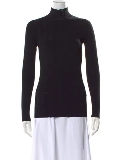 Pre-owned Another Tomorrow Turtleneck Long Sleeve Top In Black